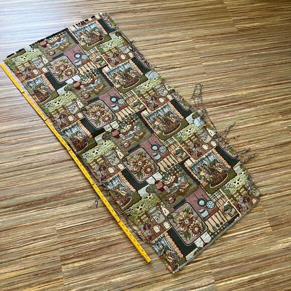 Sunflower Country Cow Farm Tapestry Fabric Remnant AS-IS 20x54" - Picture 3 of 4
